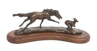 A Bronze Figural Group Width 10 inches. — Candace Liddy (20th century)