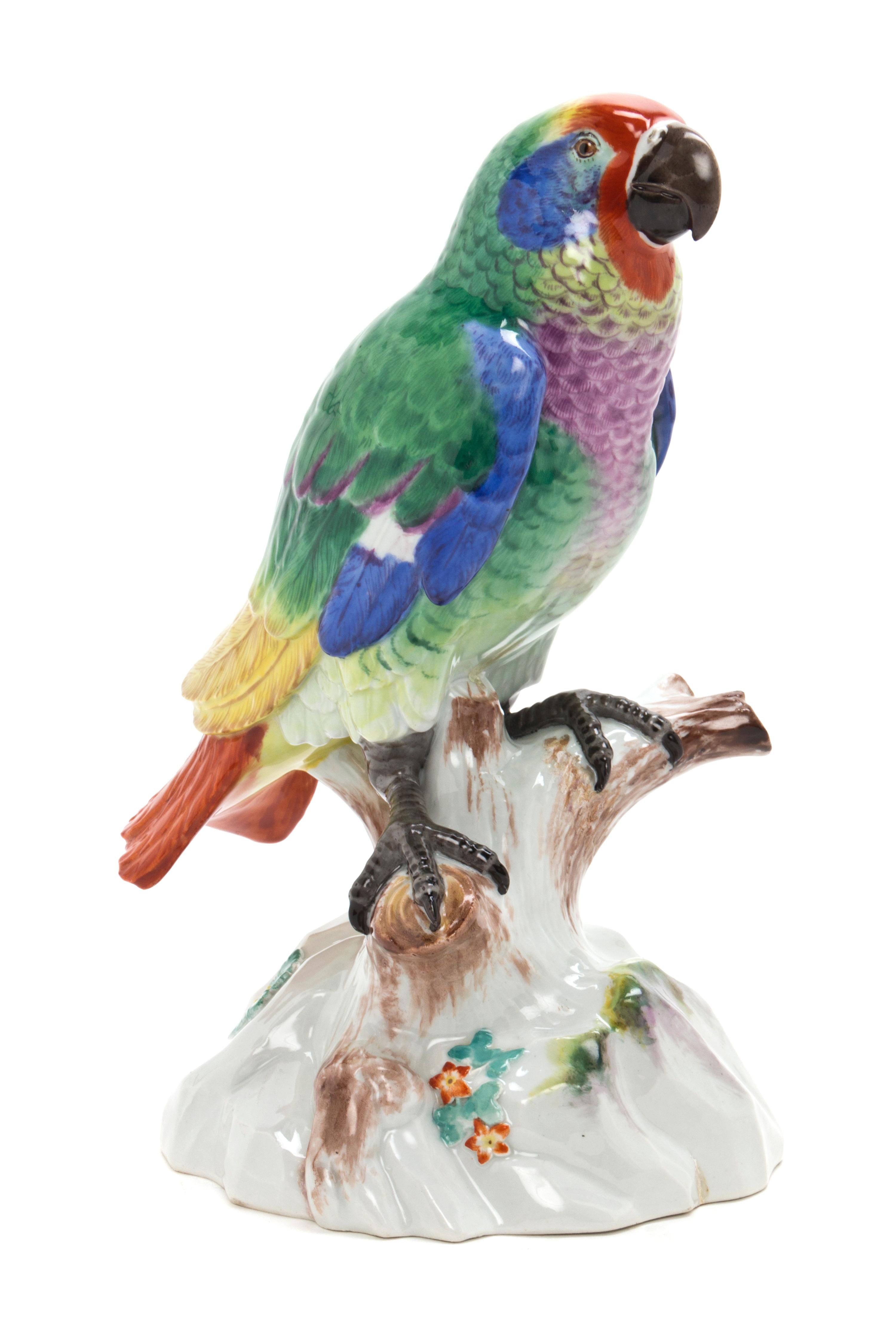 A Meissen Porcelain Ornithological Figure, Height 10 1/2 inches.