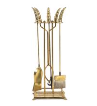 A Set of Chinese Export Brass Fireplace Tools