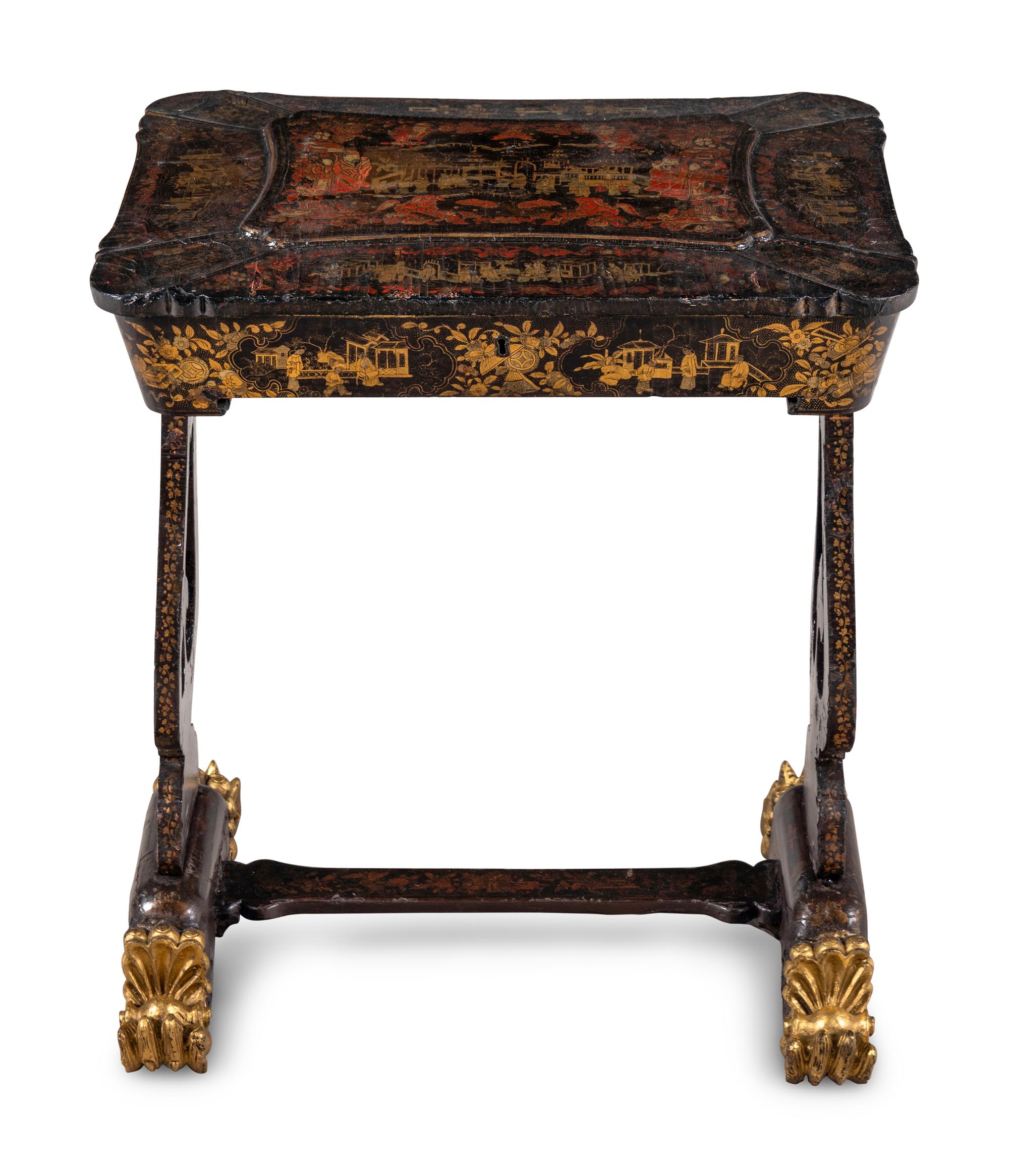 A Chinese Export Lacquer Work Table