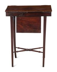 A Regency Satinwood Inlaid Mahogany Sewing Table