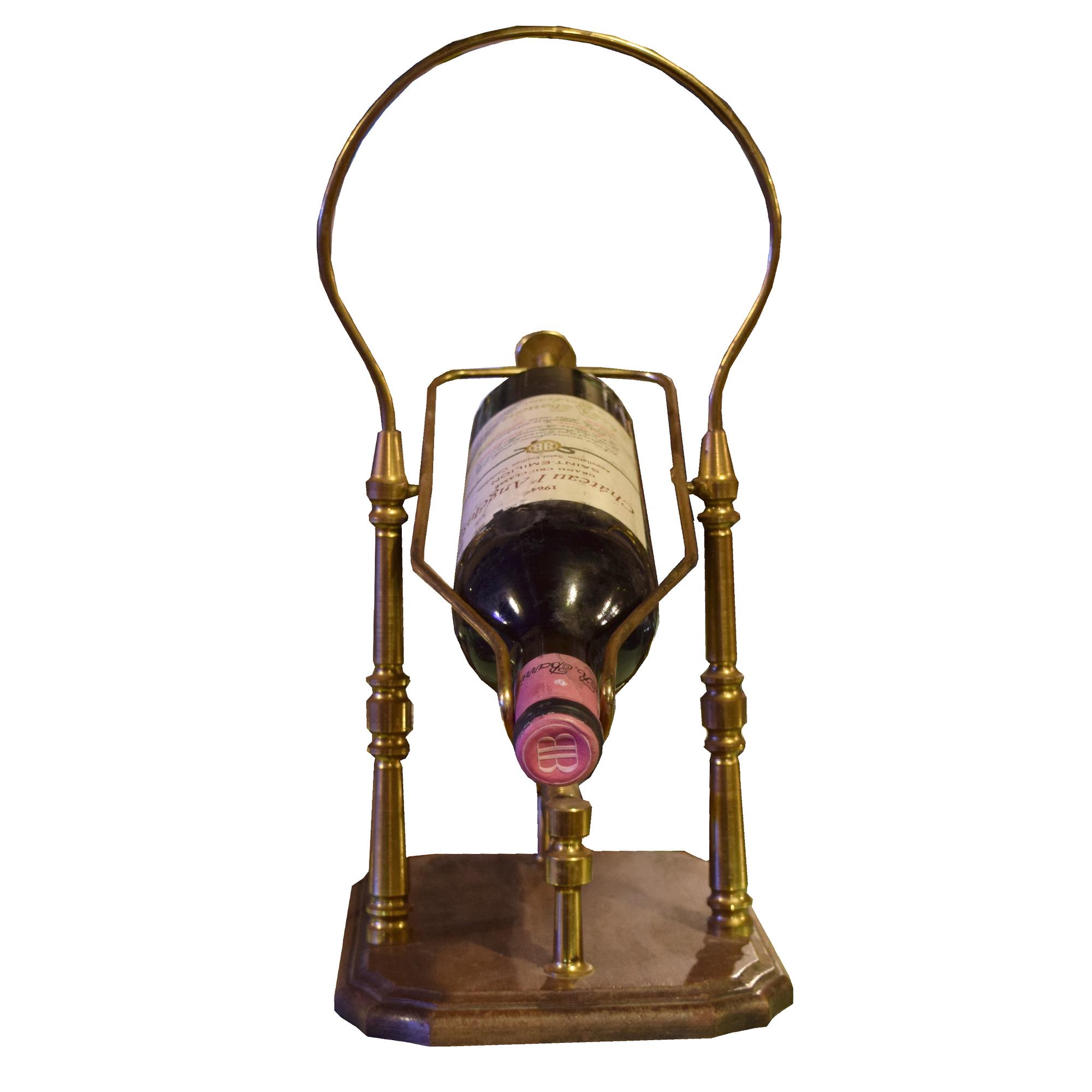 A Continental Brass and Wood Wine Server 15" W x 7.5" D x 15" H — Italy, 19th Century