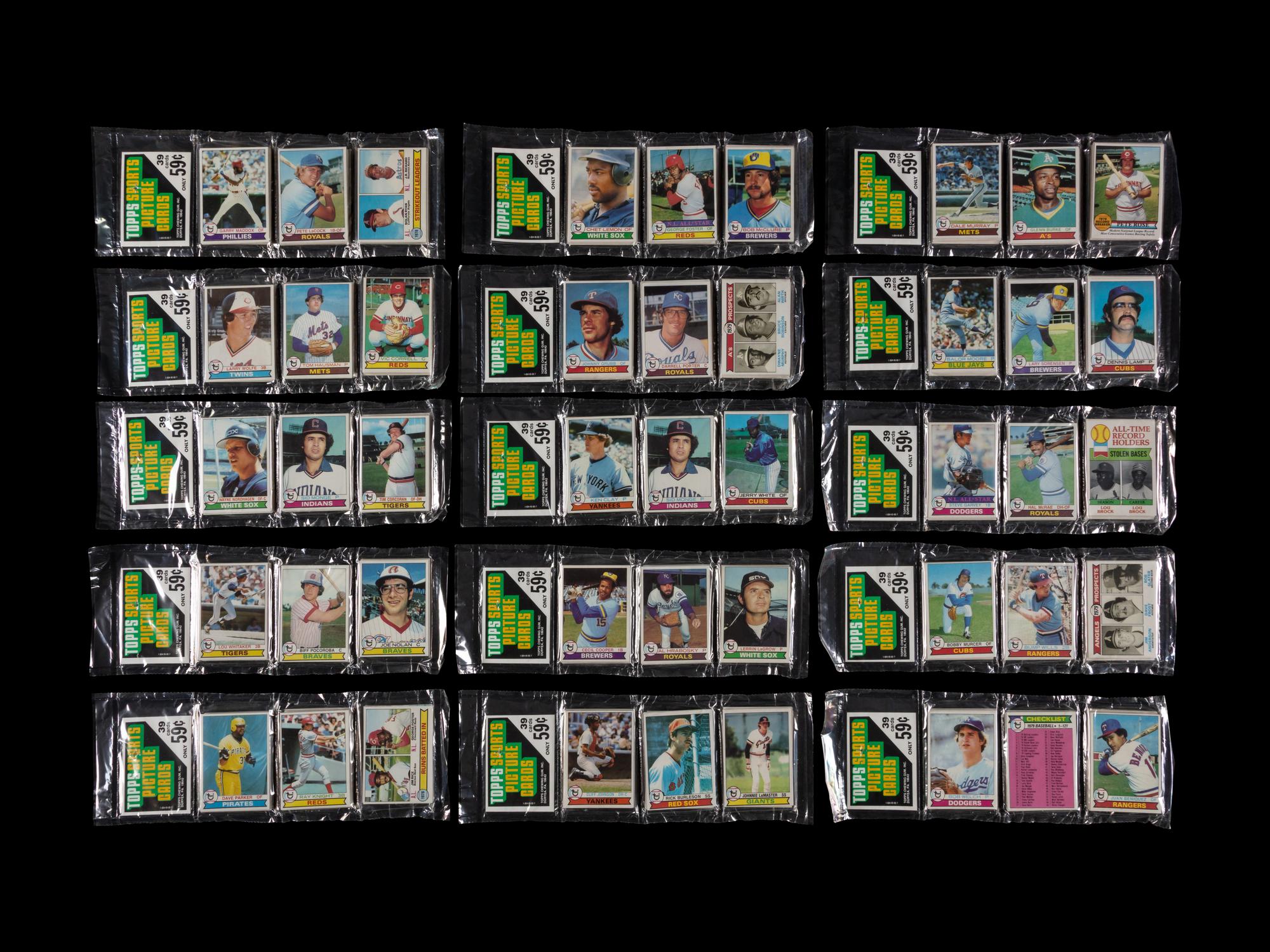 A Collection of Unopened 1979 Topps Baseball Card Rack Packs - Possible Ozzie Smith Rookie Cards (x15)