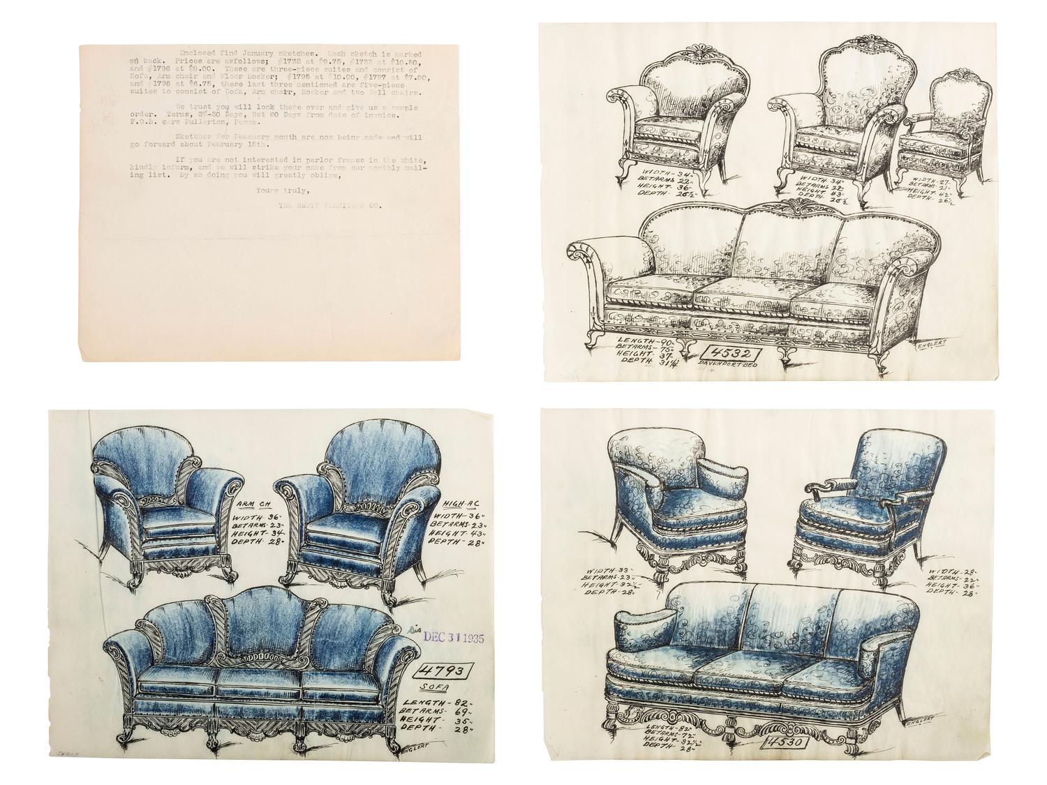 Portfolio of Parlor Furniture Drawings 1914-1923