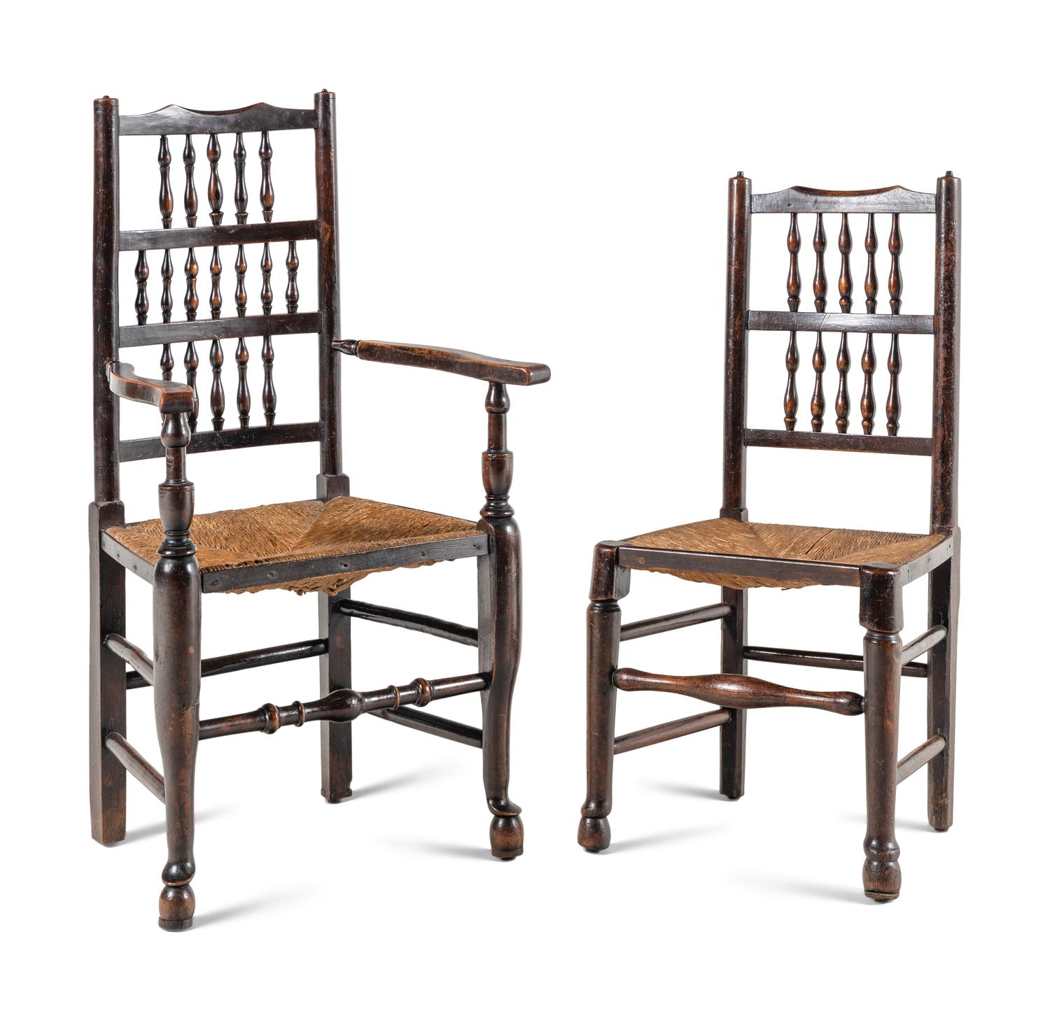 A Set of Six English Lancashire Chairs