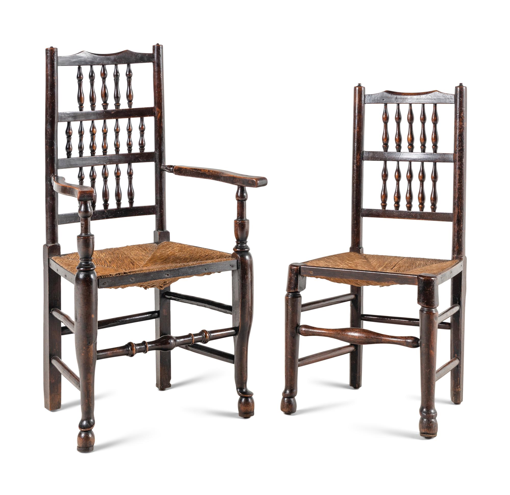 A Set of Six English Lancashire Chairs