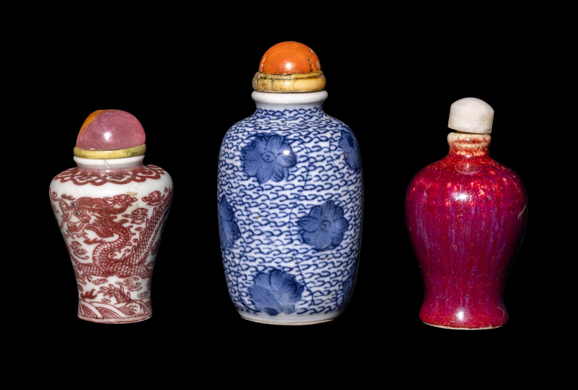 Three Chinese Porcelain Snuff Bottles