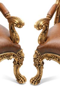 A Pair of Régence Style Giltwood Fauteuils