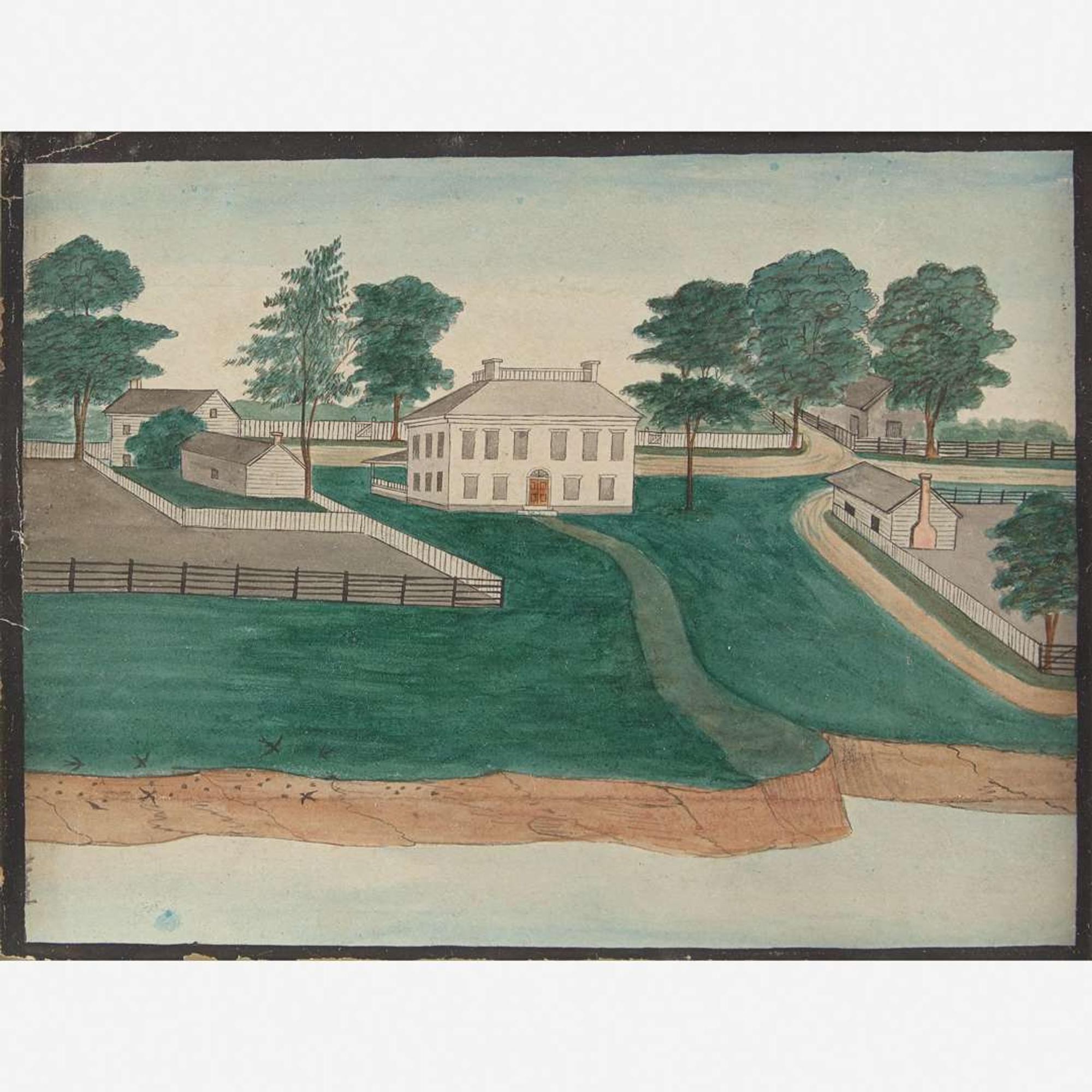 American School 19th century Two works: Views of South Amboy, New Jersey, one dated "1827"