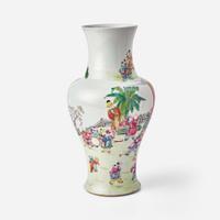 A Chinese famille rose-decorated baluster vase 粉彩棒槌瓶 Possibly Republic period ?????