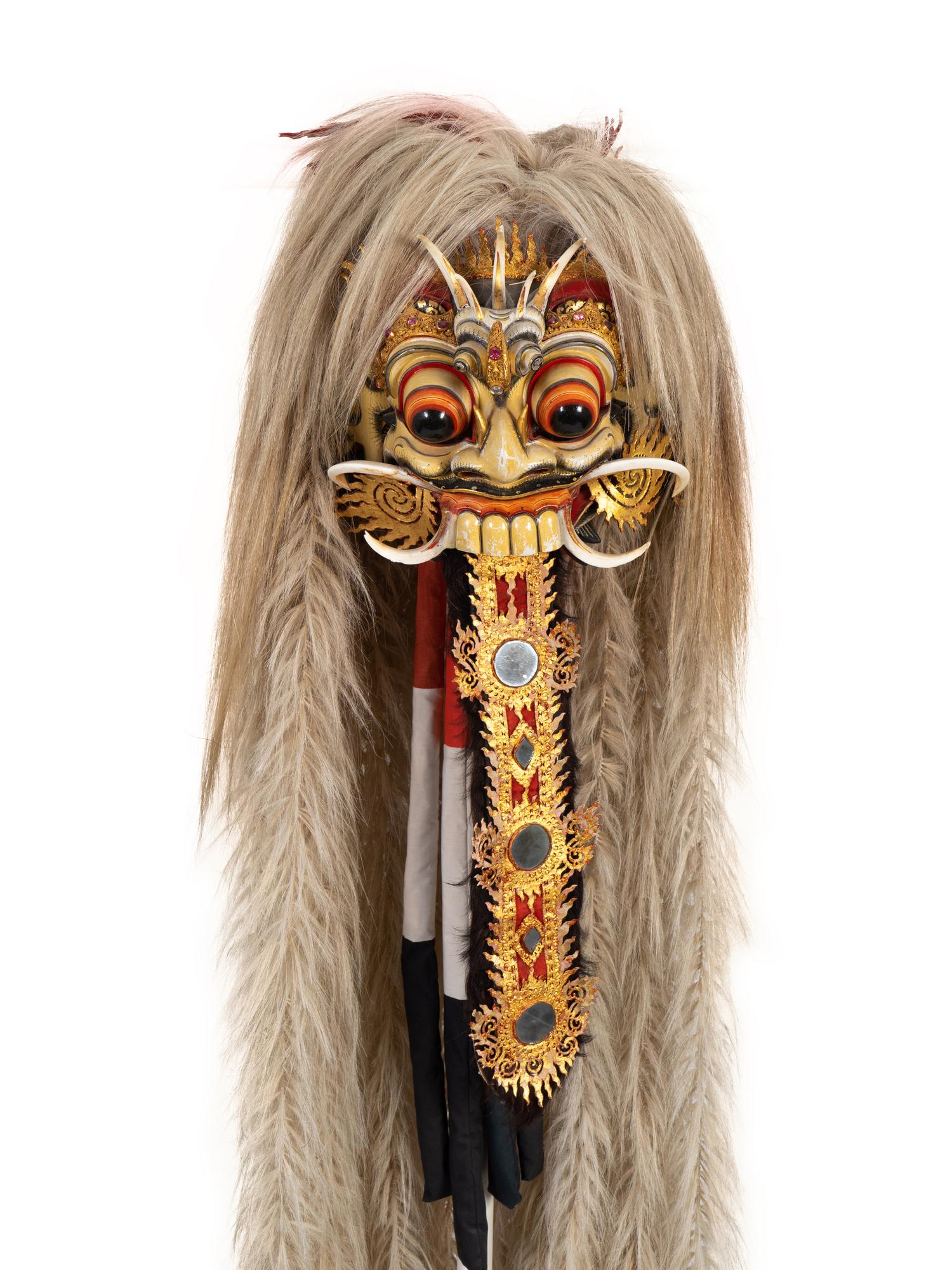 A Japanese Jeweled and Lacquered Lion Dance Mask — 20TH CENTURY