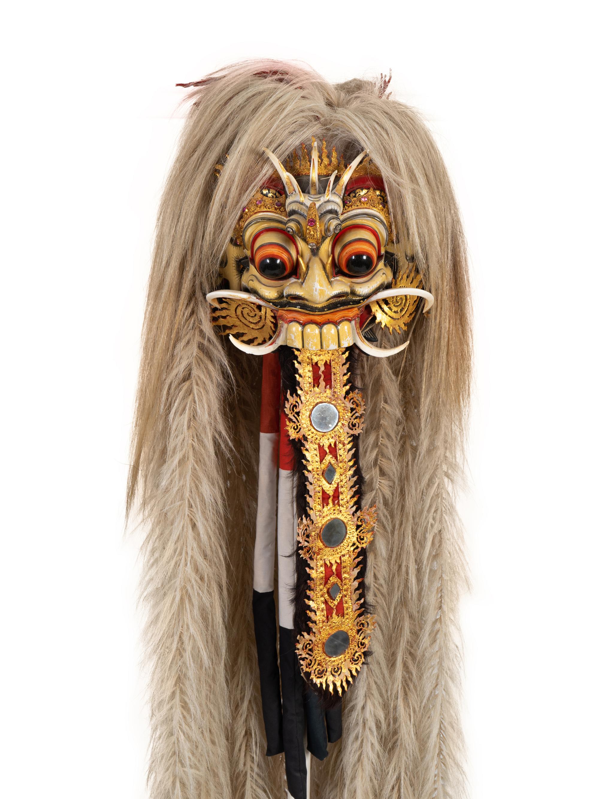 A Japanese Jeweled and Lacquered Lion Dance Mask — 20TH CENTURY