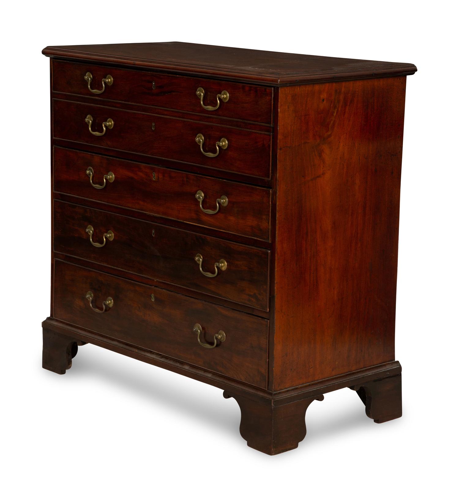 A George III Mahogany Bureau Chest