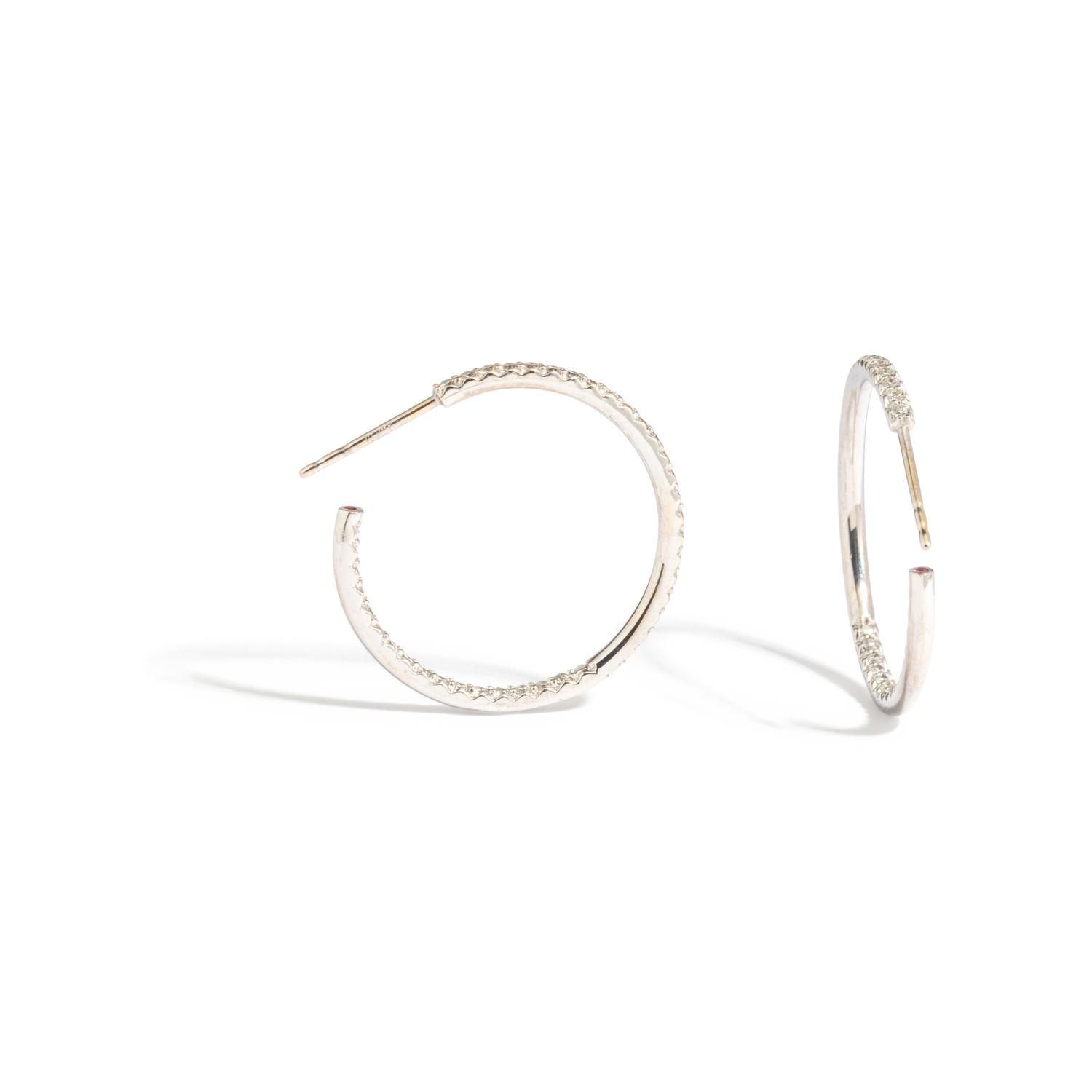 ROBERTO COIN, DIAMOND HOOP EARRINGS