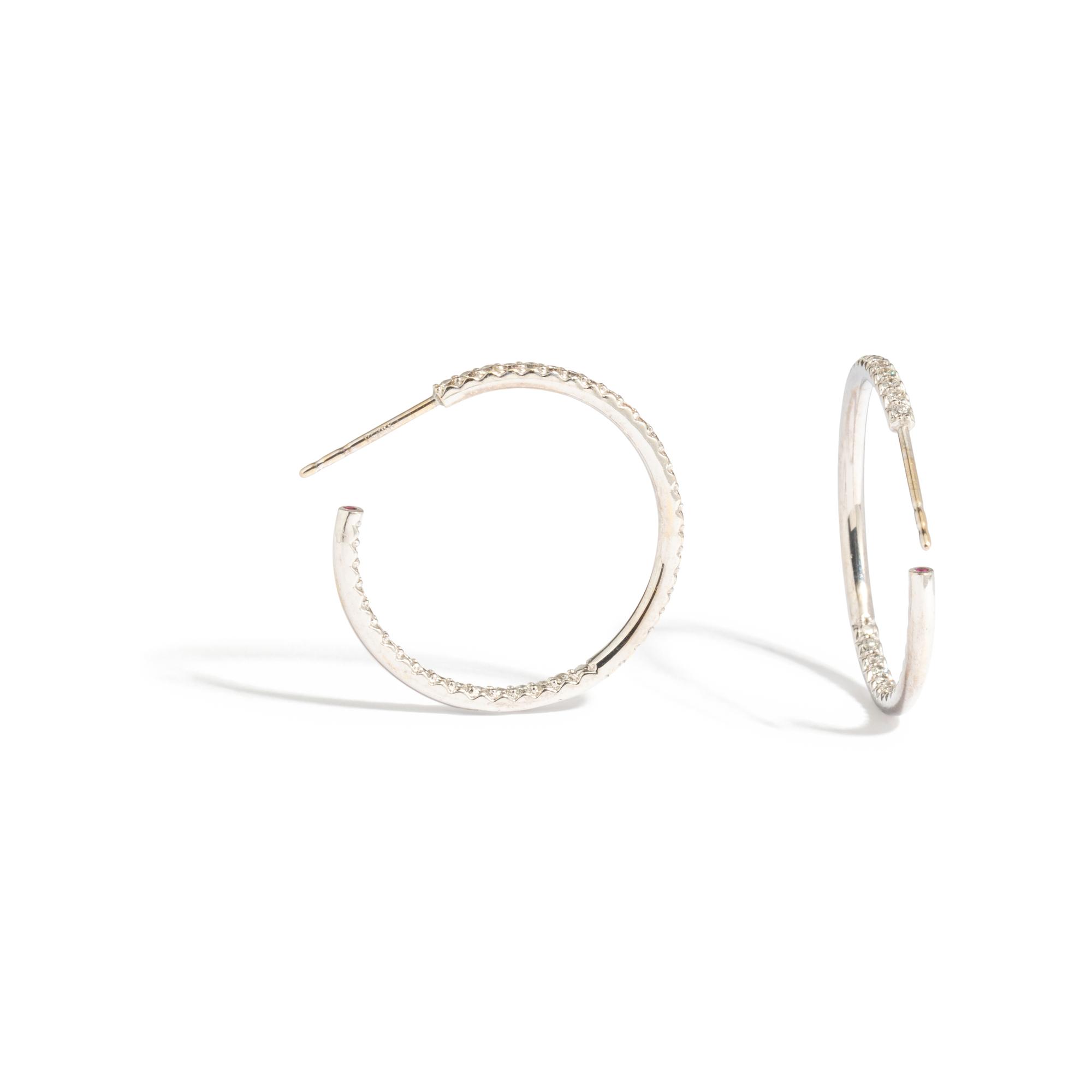 ROBERTO COIN, DIAMOND HOOP EARRINGS