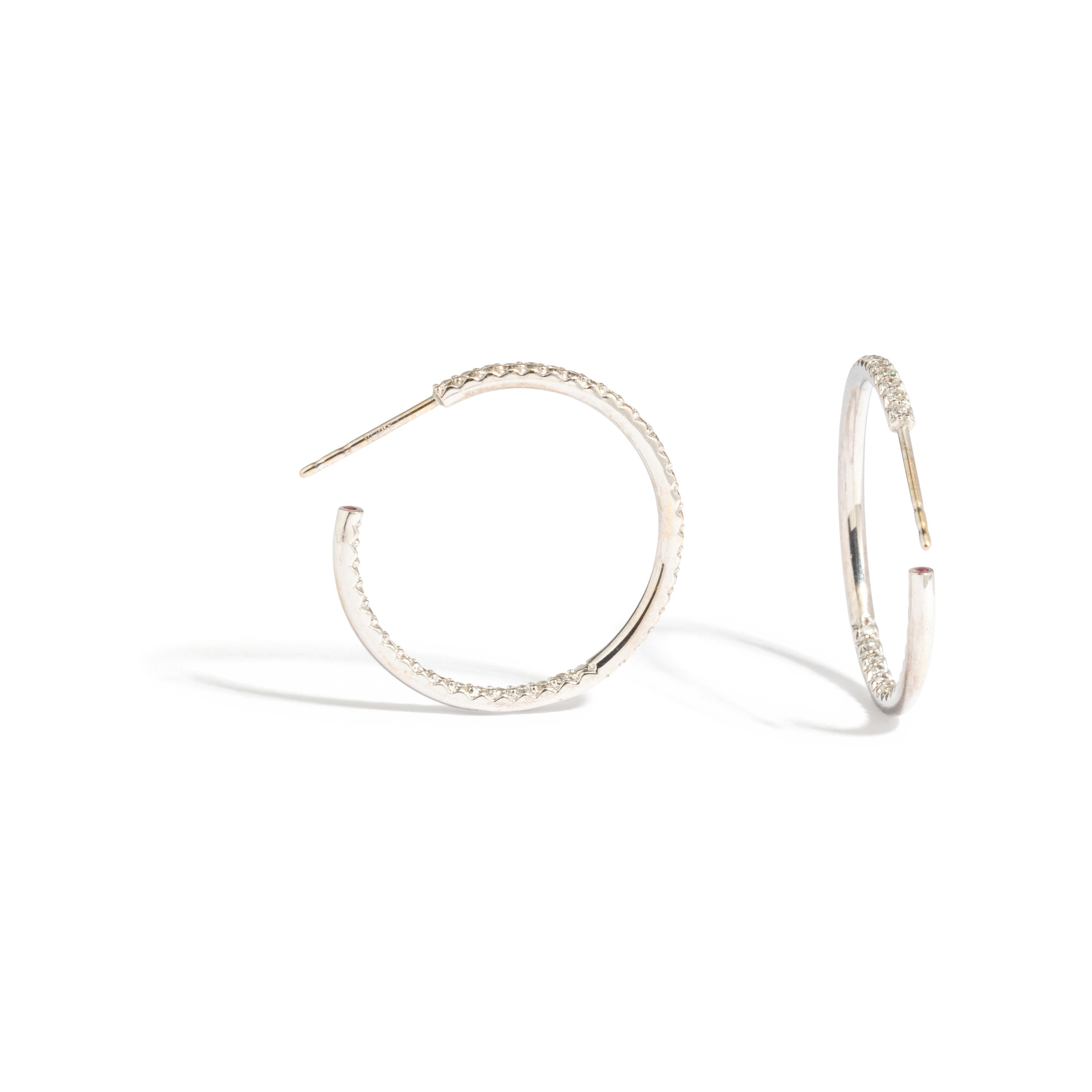 ROBERTO COIN, DIAMOND HOOP EARRINGS