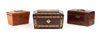 Three English Tea Caddies Largest: height 6 x width 11 x depth 8 inches. — LATE 19TH/EARLY 20TH CENTURY