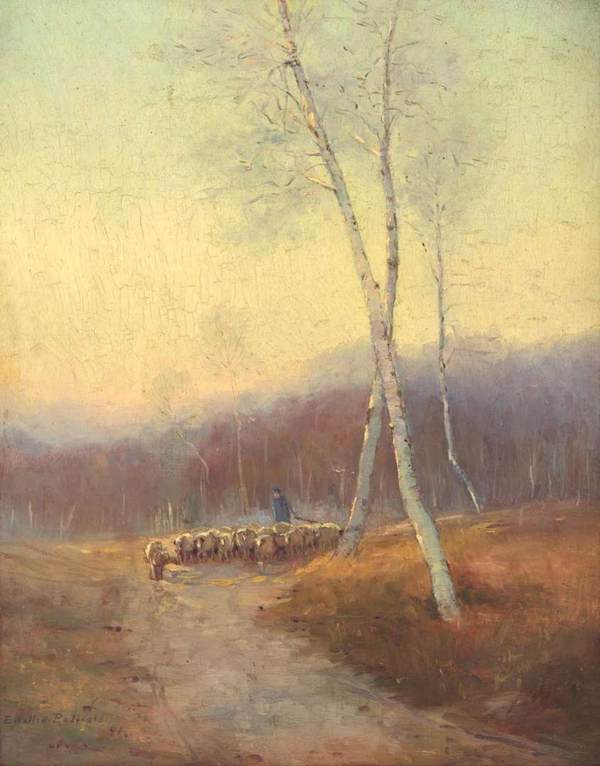 Edward Willis Redfield (American, 1869-1965) - Leading the Cattle