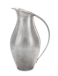 A Mexican Silver Water Pitcher, Juventino Lopez Reyes, Mexico City, 20th Century, of modernist form with applied handle.