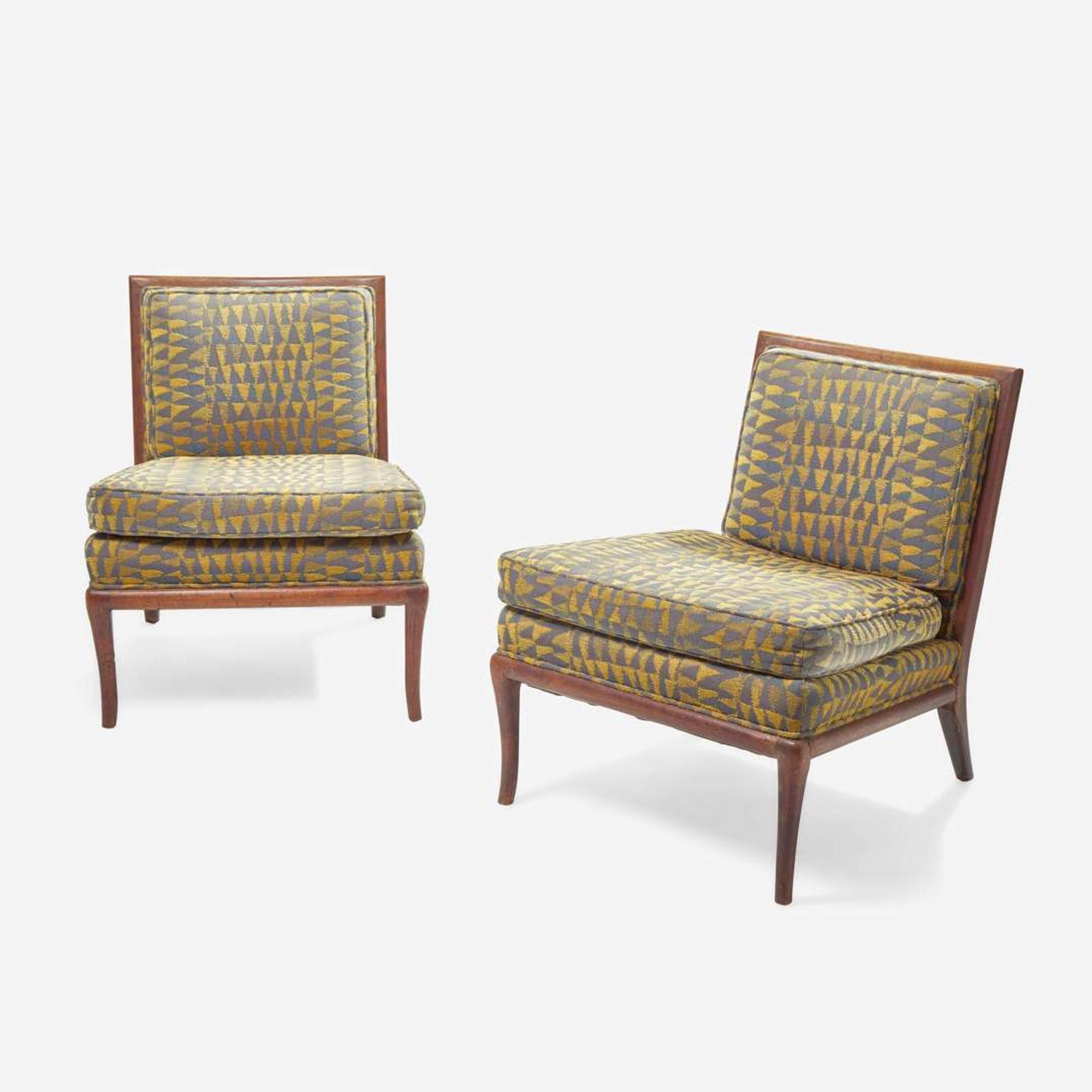 T.H. Robsjohn-Gibbings (American, b. England, 1903-1976) Pair of Lounge Chairs, Widdicomb, USA, circa 1955