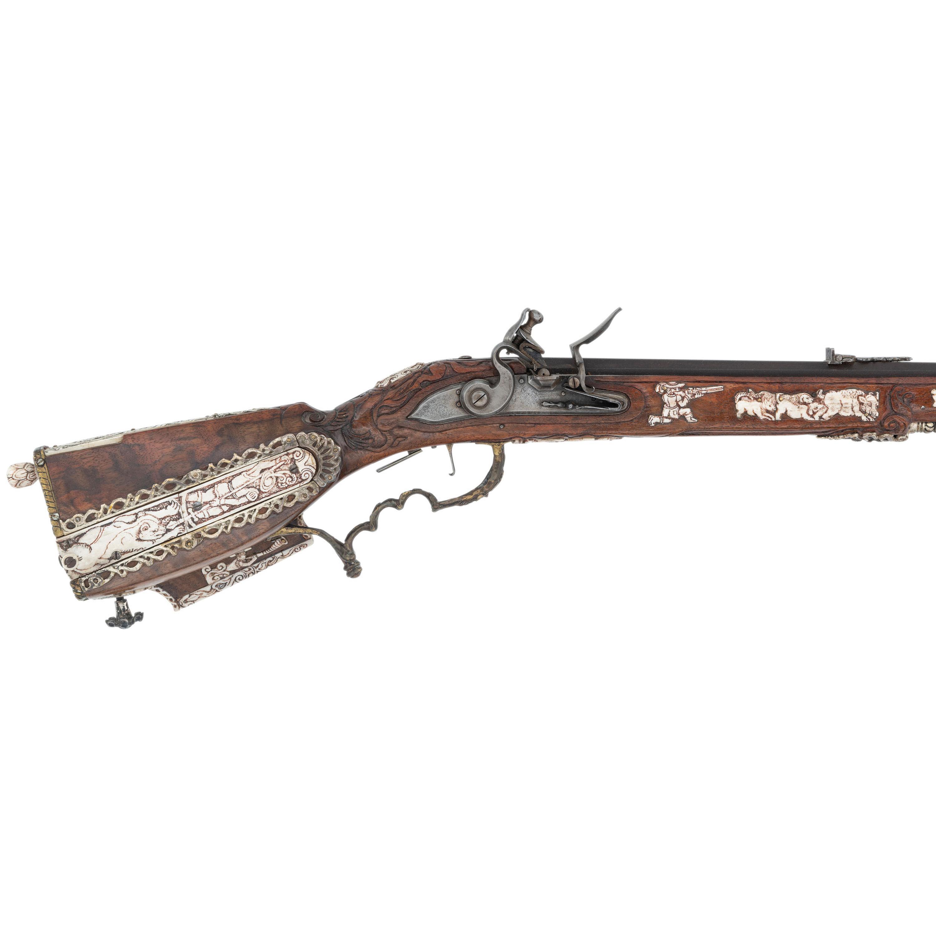 Contemporary Flintlock Jaeger Rifle by John B. Derrick (American, b.1936)