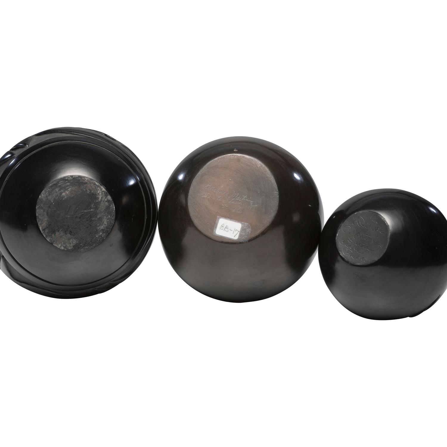 Group of Santa Clara Blackware Pottery