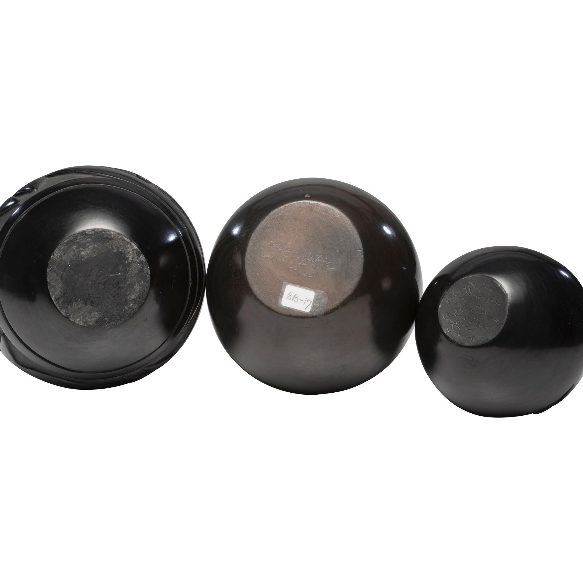 Group of Santa Clara Blackware Pottery