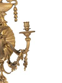 A Pair of Louis XVI Style Gilt Bronze Three-Light Sconces — EARLY 20TH CENTURY