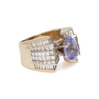 TANZANITE AND DIAMOND RING