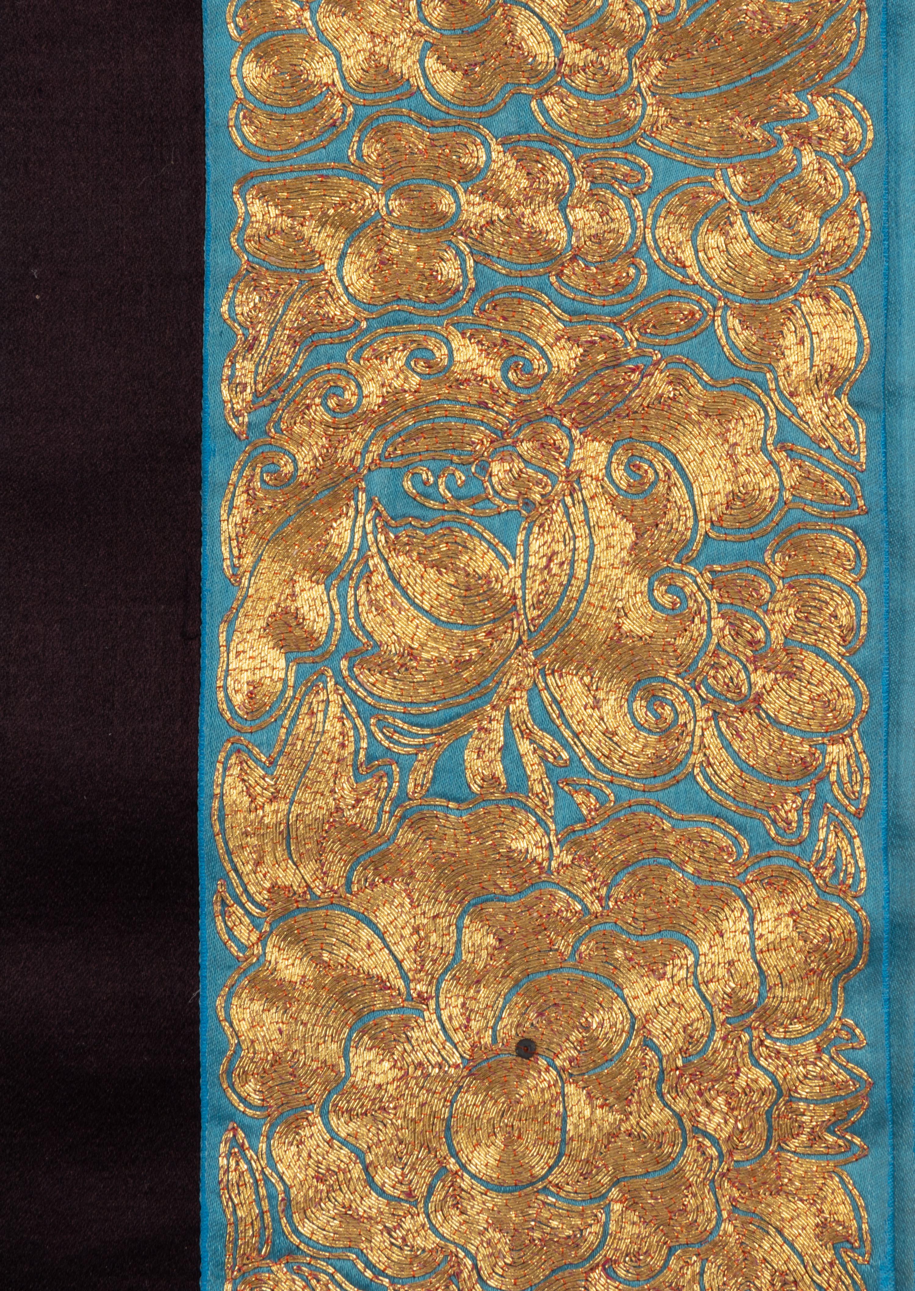 Two 'Sanlan' Black Ground Embroidered Silk Lady's Coats