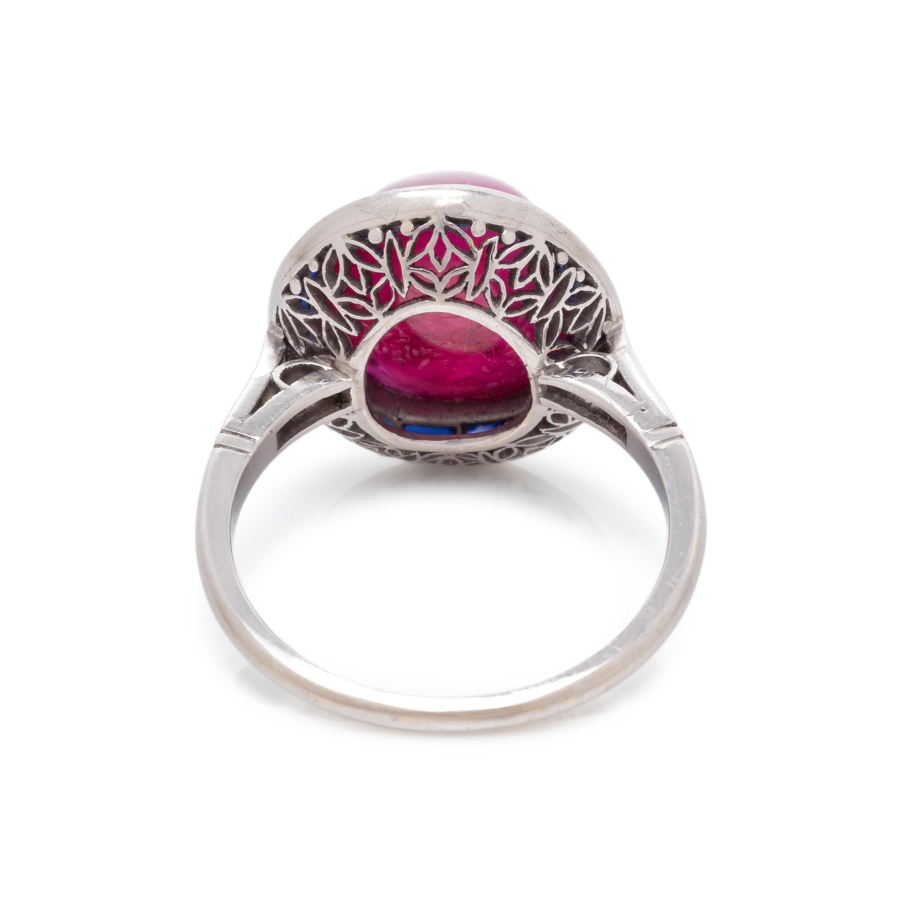 RUBY, SAPPHIRE AND DIAMOND RING