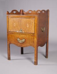 A George III Mahogany Bedside Commode Cabinet, Height 31 1/4 x width 20 1/2 x depth 17 1/2 inches.