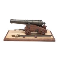 Replica Scale Cannon on Naval Carriage with Implements