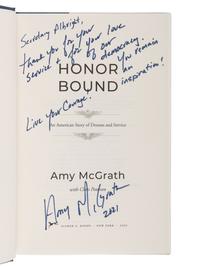 McGRATH, Amy. Honor Bound an American Story of Dreams and Service . 2021. FIRST EDITION. PRESENTATION COPY, INSCRIBED BY McGRATH TO SECRETARY ALBRIGHT.