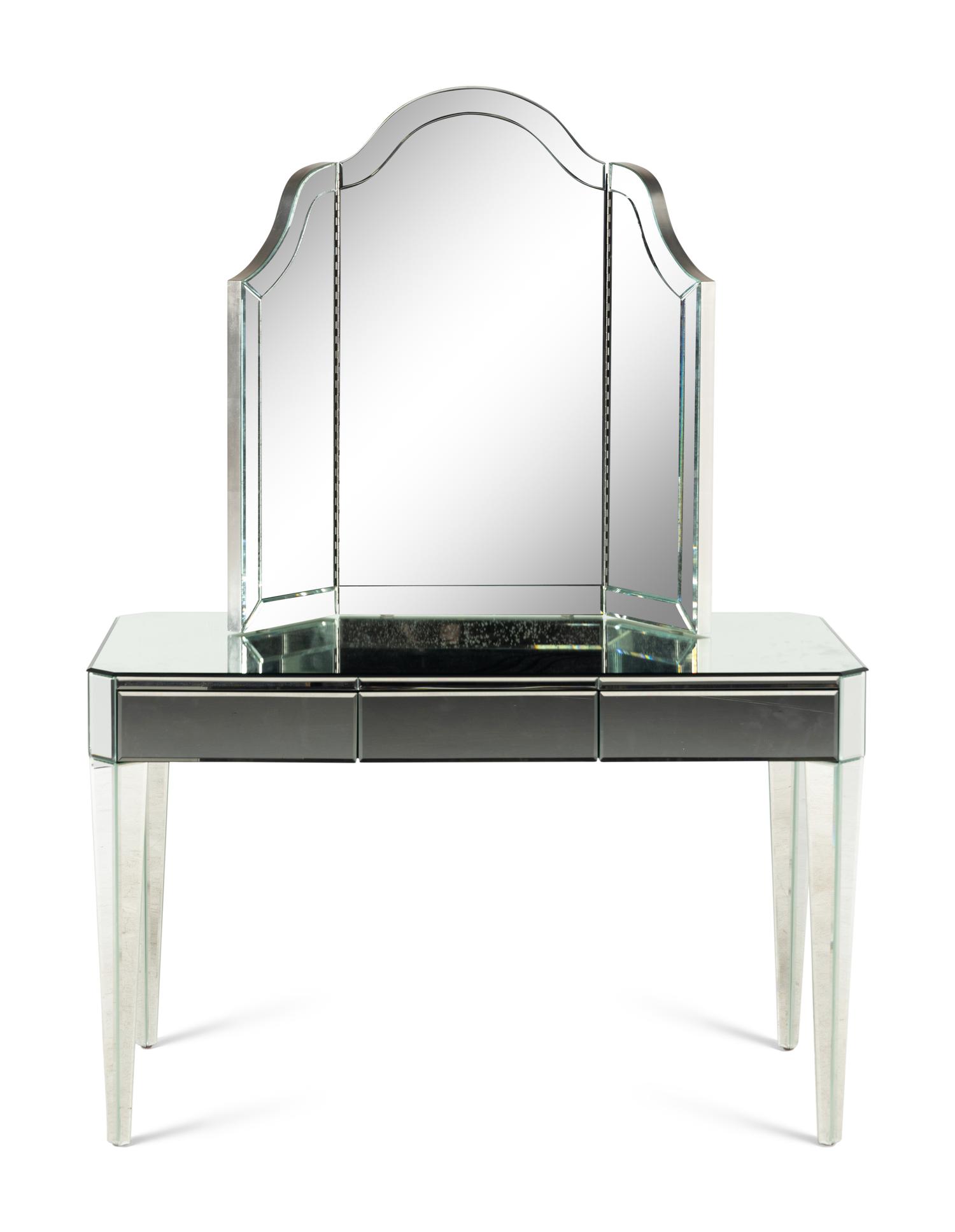 A Nancy Corzine Harlow Mirrored Dressing Table and Mirror