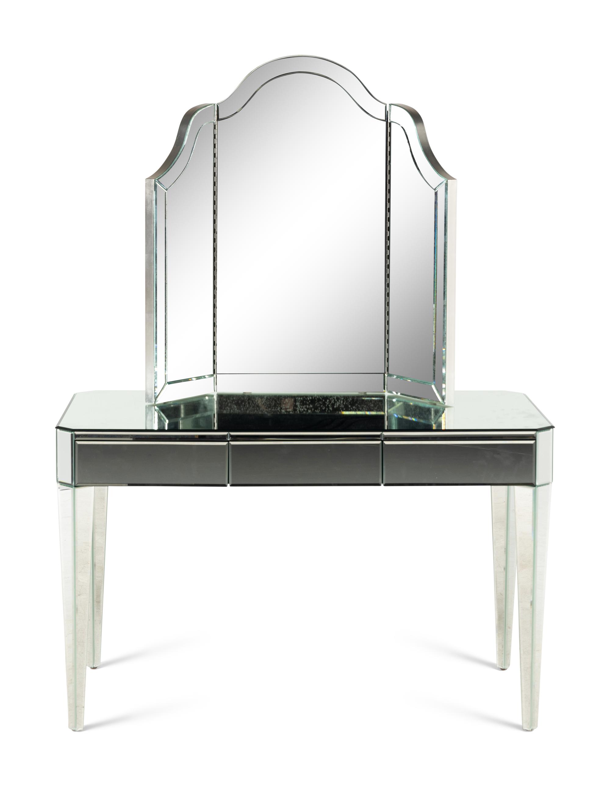 A Nancy Corzine Harlow Mirrored Dressing Table and Mirror
