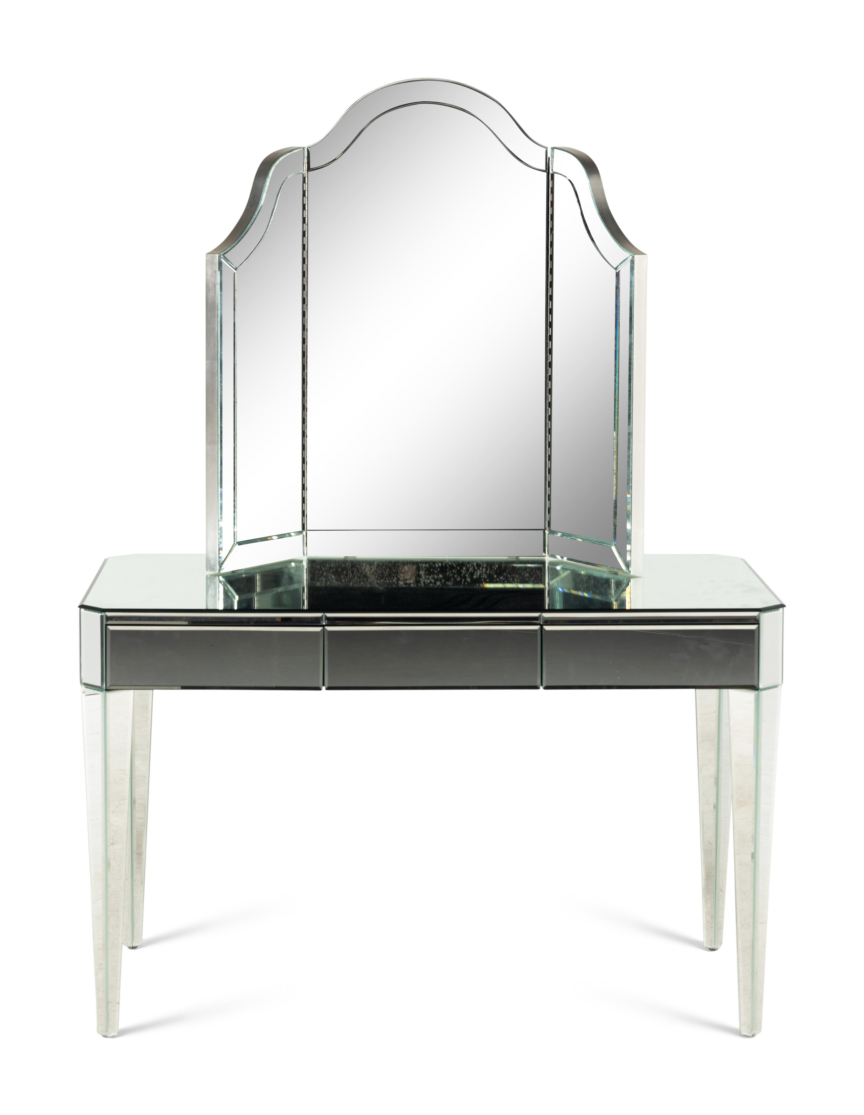 A Nancy Corzine Harlow Mirrored Dressing Table and Mirror
