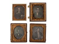 [EARLY PHOTOGRAPHY]. A group of 19 cased images, mostly daguerreotypes of young men, highlighted by portraits by Van Loan and Ennis Galleries, including: