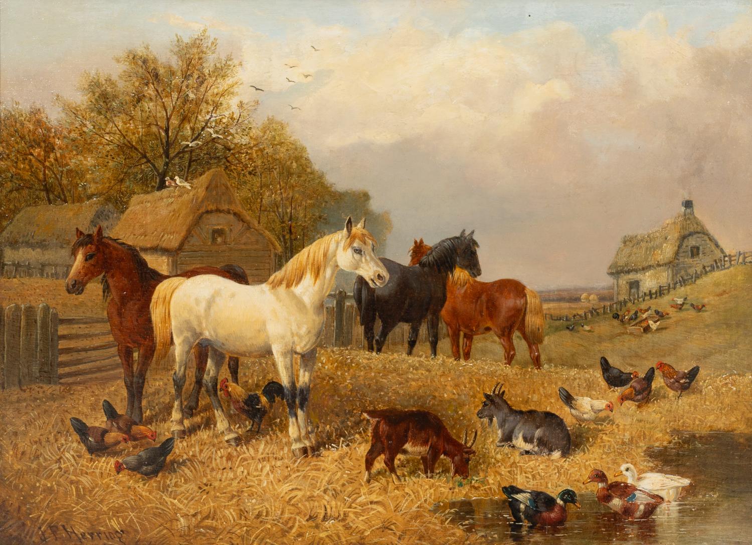 Horses, Goats, and Chickens at Pasture