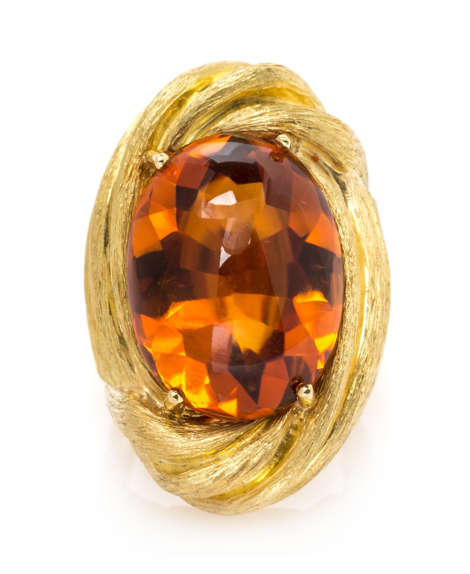 An 18 Karat Yellow Gold and Citrine Ring, Henry Dunay, 19.35 dwts.