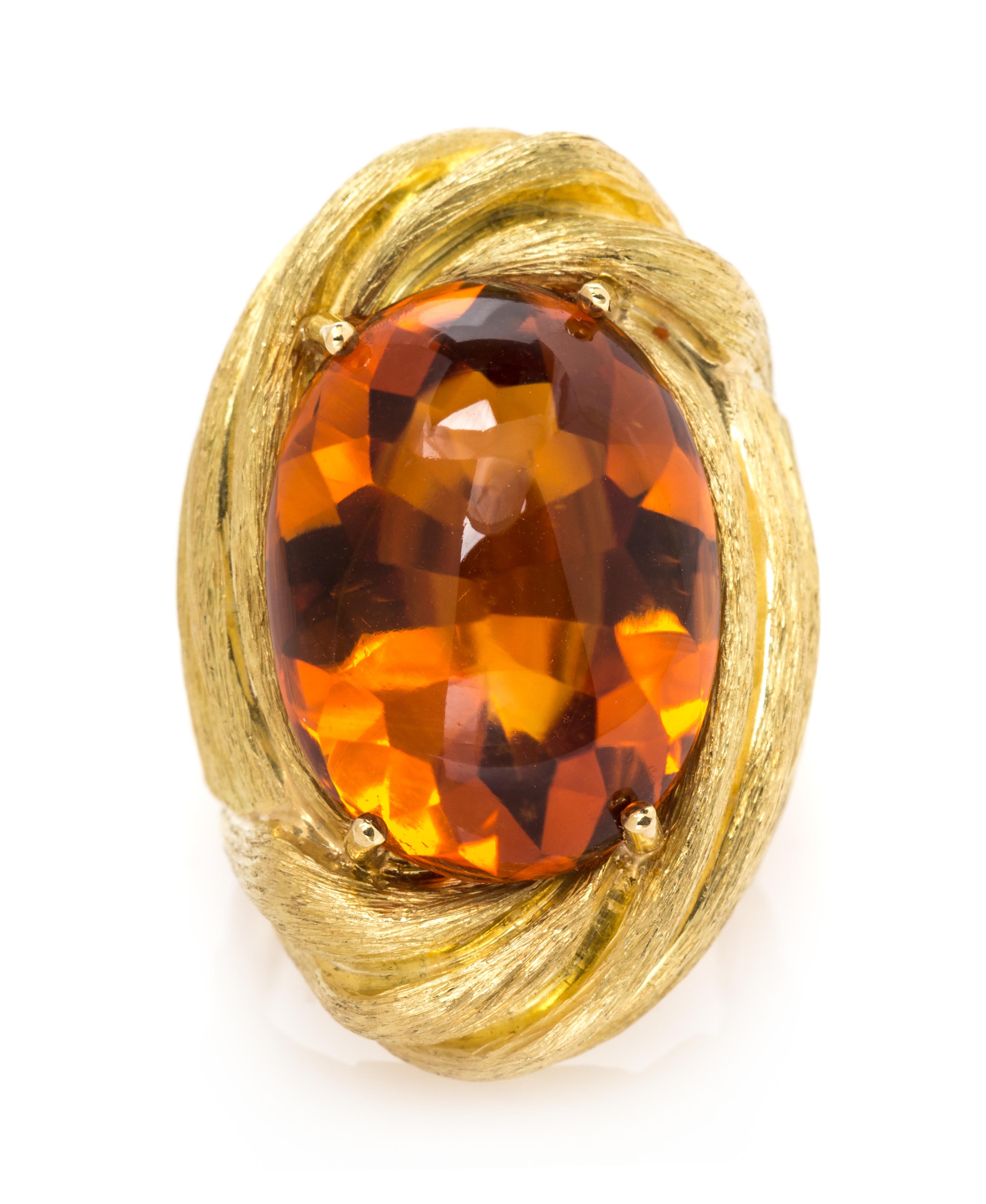 An 18 Karat Yellow Gold and Citrine Ring, Henry Dunay, 19.35 dwts.
