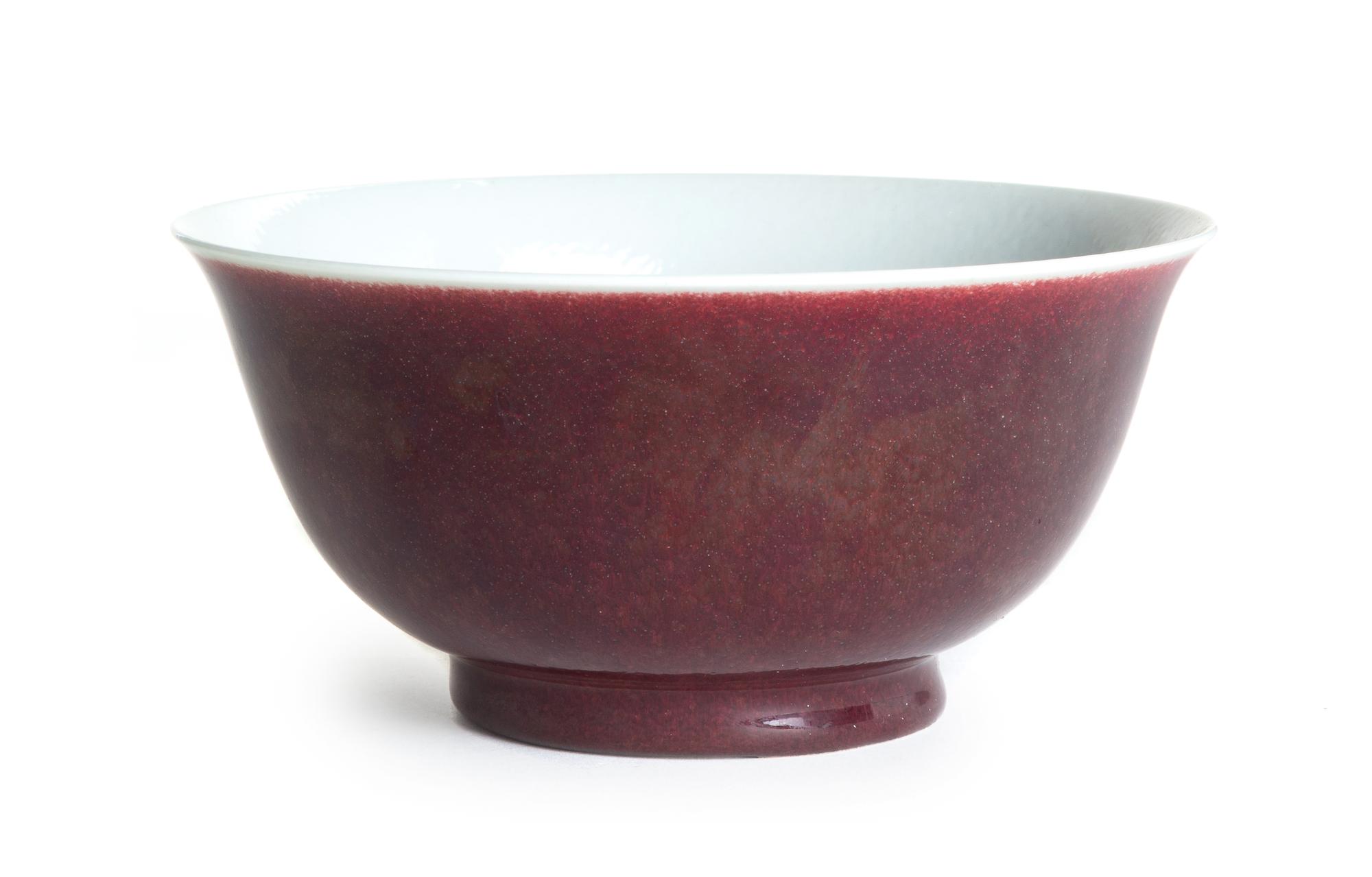 An Sang-de-Boeuf Glazed Porcelain Bowl Diameter 6 1/2 inches.