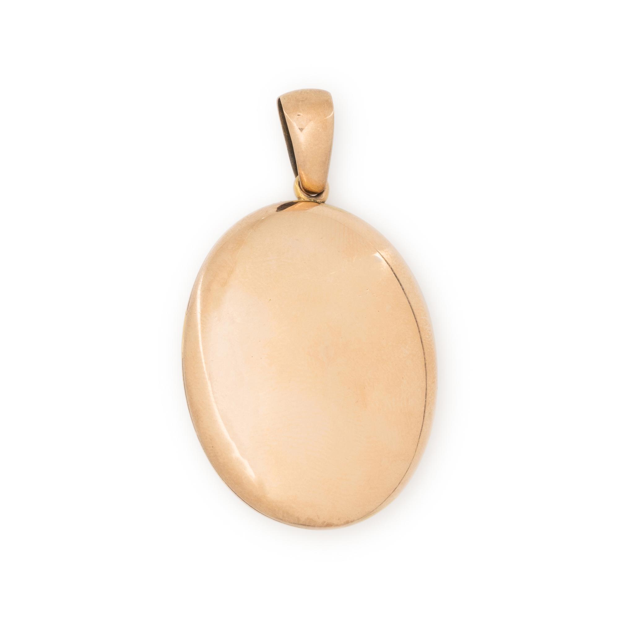 VICTORIAN, ROSE GOLD, ENAMEL, CULTURED PEARL, AND DIAMOND LOCKET