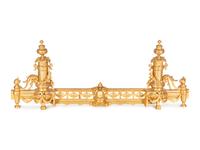 A Napoleon III Style Gilt Bronze Fireplace Suite