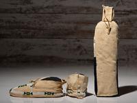 Cheyenne Child's Moccasins and Arapaho Doll Cradle