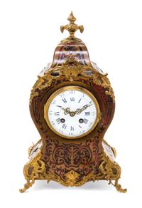 A Napoleon III Style Boulle Marquetry Mantel Clock Height 14 1/2 inches. — MOVEMENT BY VICENTI & CIE, LATE 19TH CENTURY