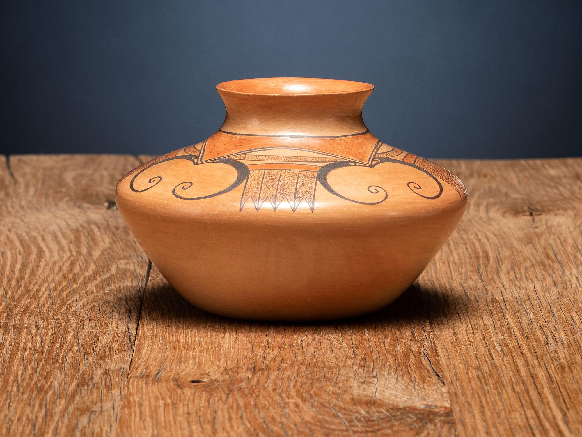 Pottery Jar, with Eagle Tail Design