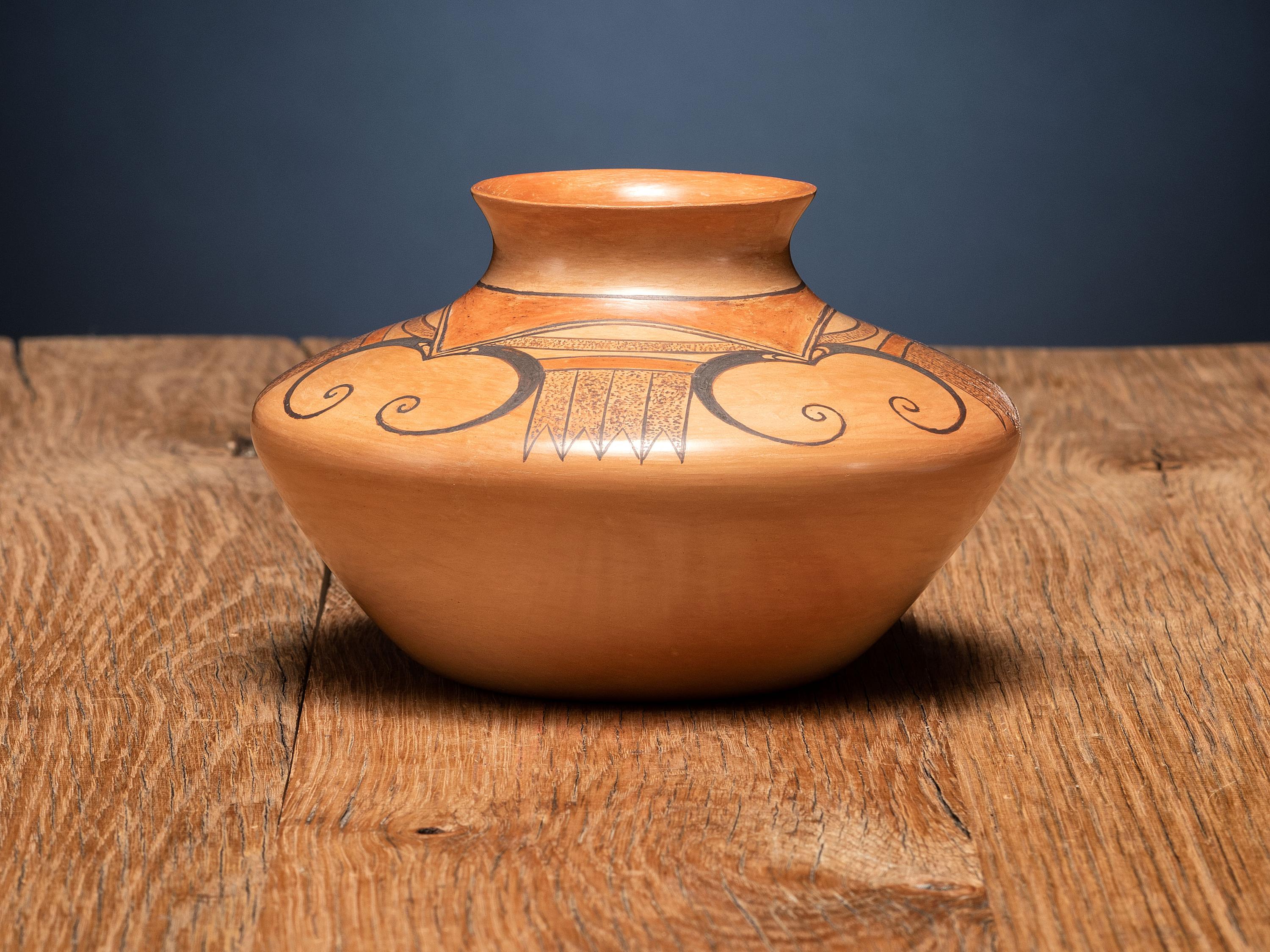 Pottery Jar, with Eagle Tail Design