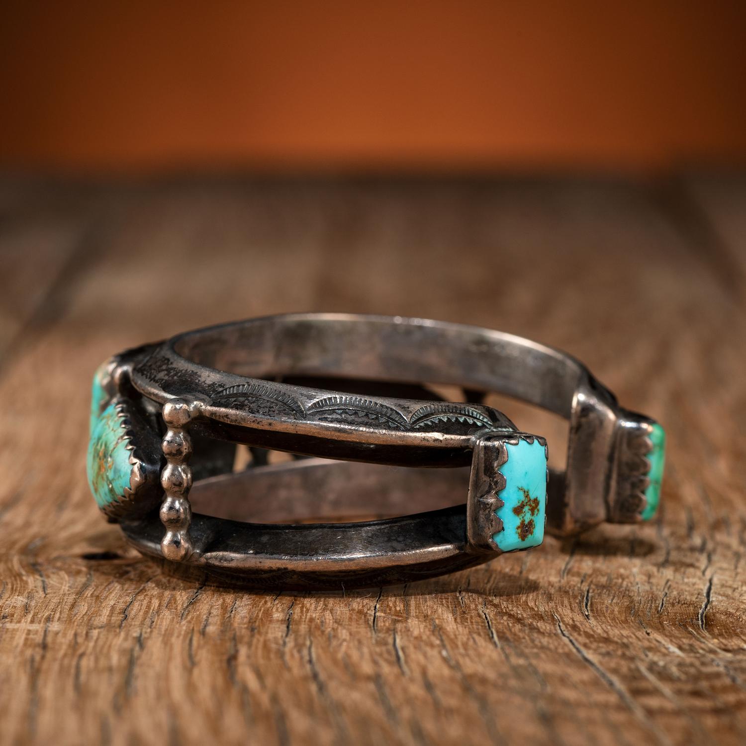 Navajo Silver and Turquoise Cuff Bracelet