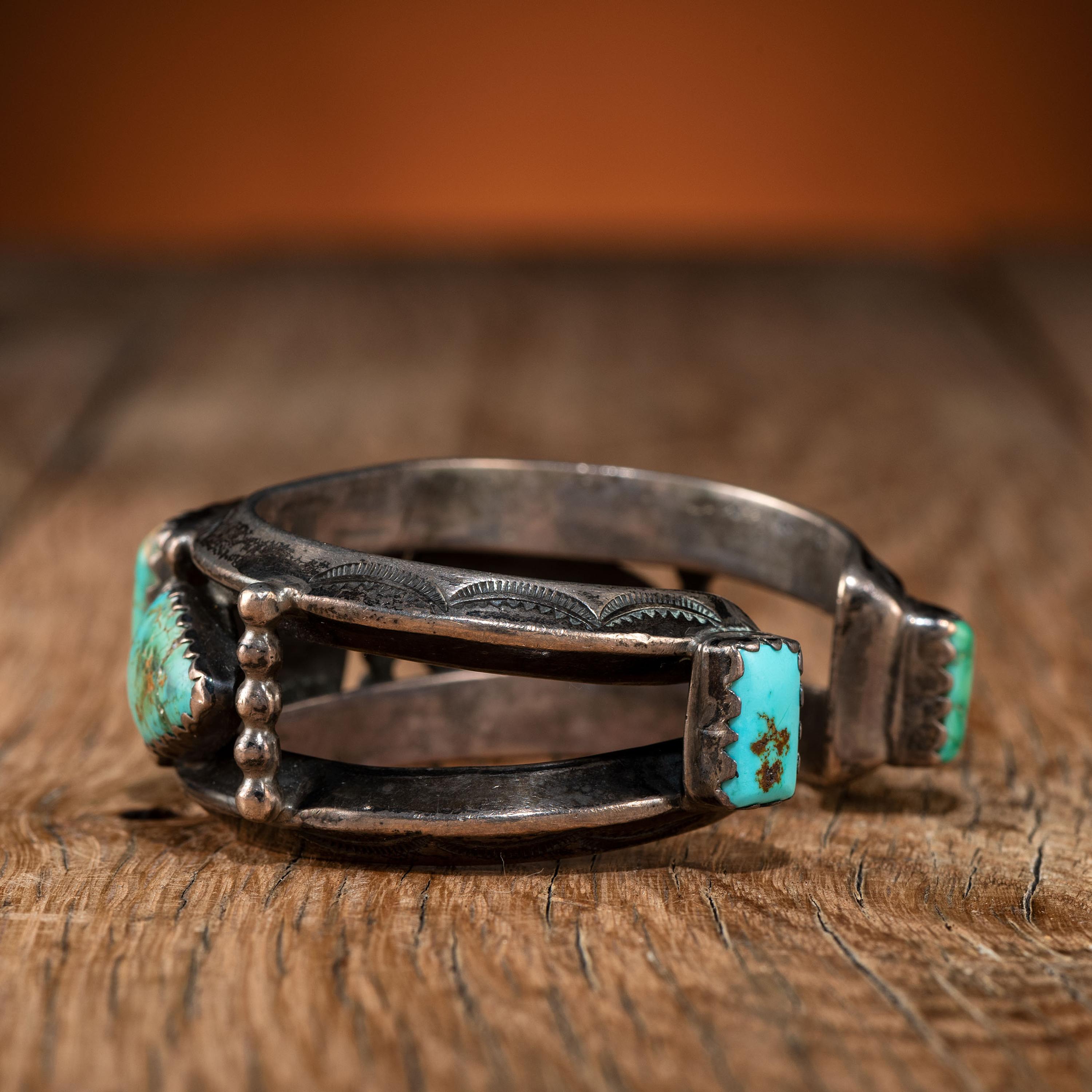 Navajo Silver and Turquoise Cuff Bracelet